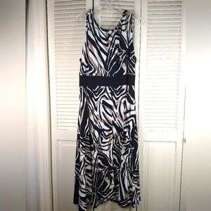Zebra Print Sleeveless Maxi Dress